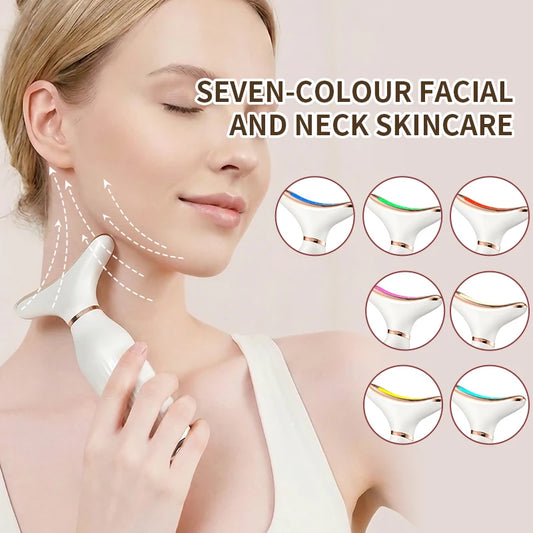 7-Color LED Face & Neck Massager – Firm, Lift & Brighten