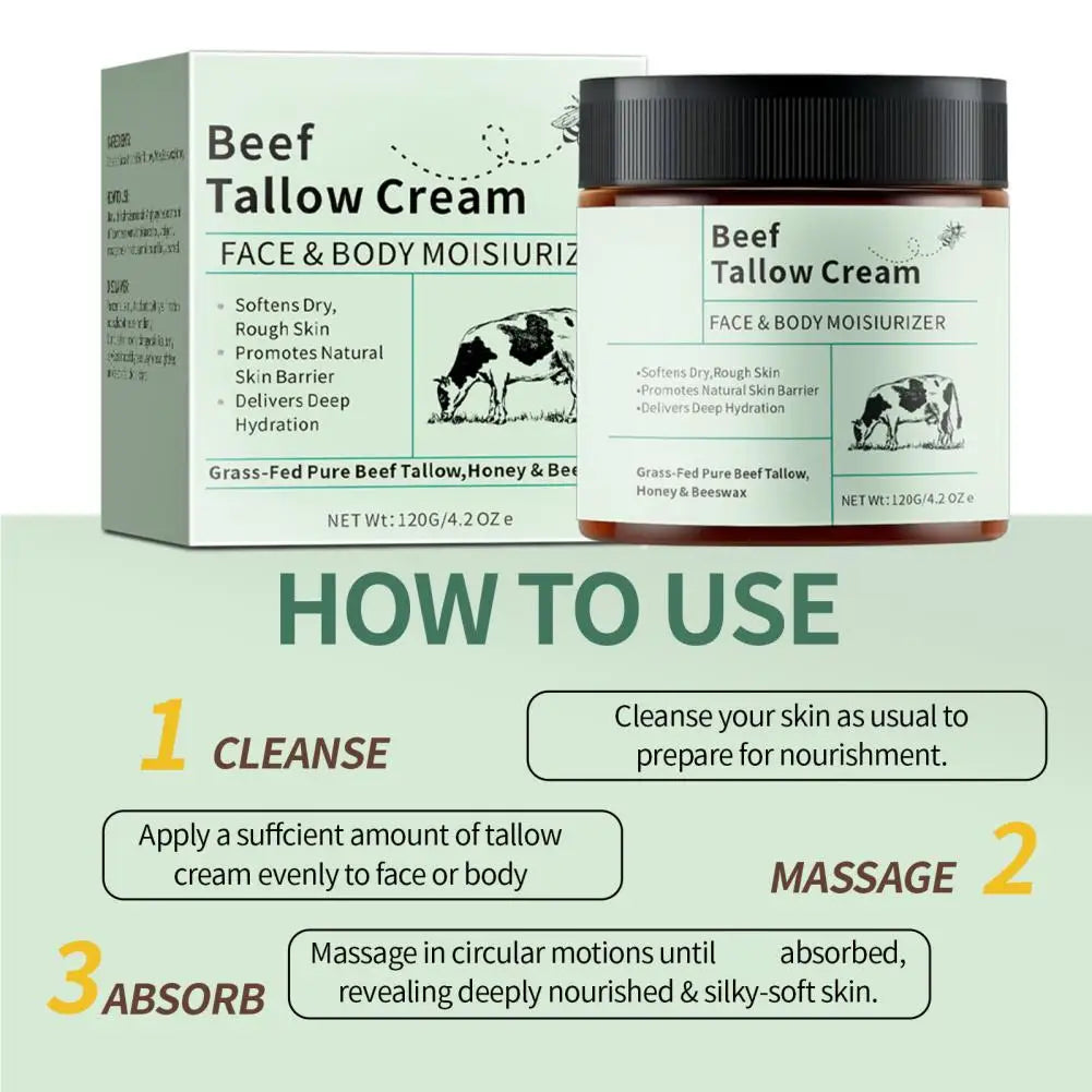 Beef Tallow & Honey Moisturizer Cream – Natural Deep Hydration