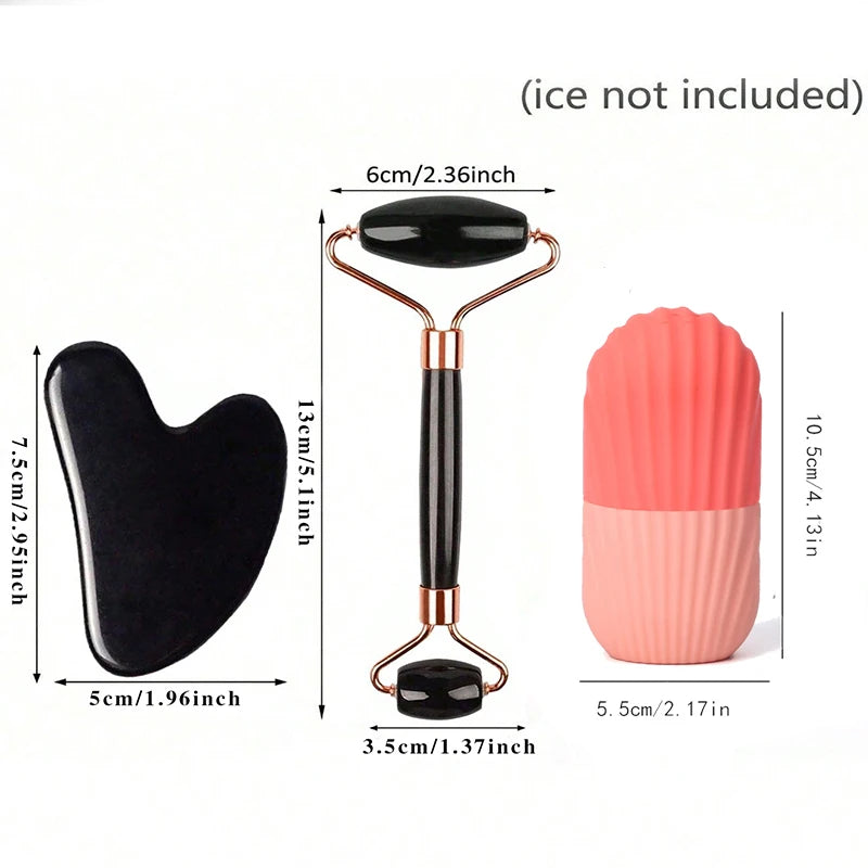Ice Face Roller & Gua Sha Set – Sculpt, Depuff & Radiate