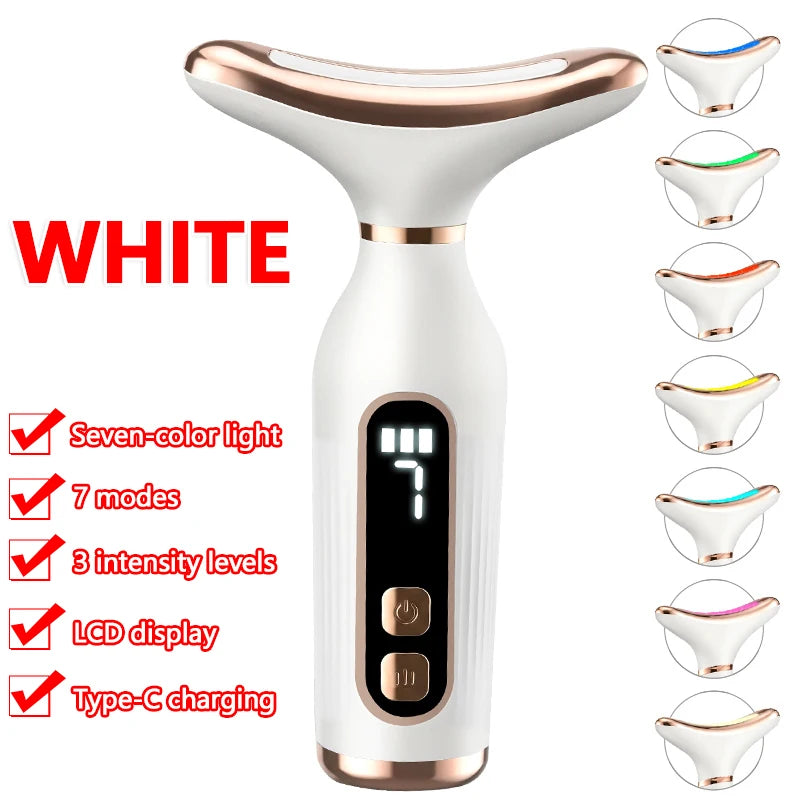 7-Color LED Face & Neck Massager – Firm, Lift & Brighten