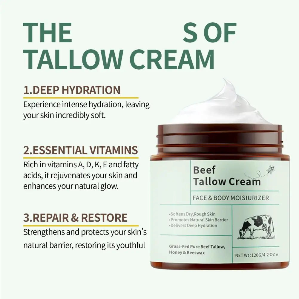 Beef Tallow & Honey Moisturizer Cream – Natural Deep Hydration