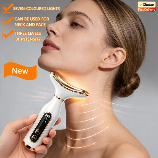 7-Color LED Face & Neck Massager – Firm, Lift & Brighten