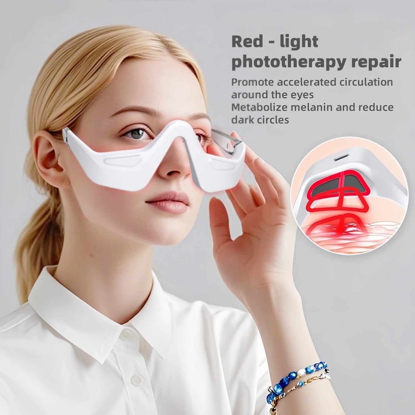 Red Light Therapy Glasses – Erase Dark Circles & Under-Eye Bags