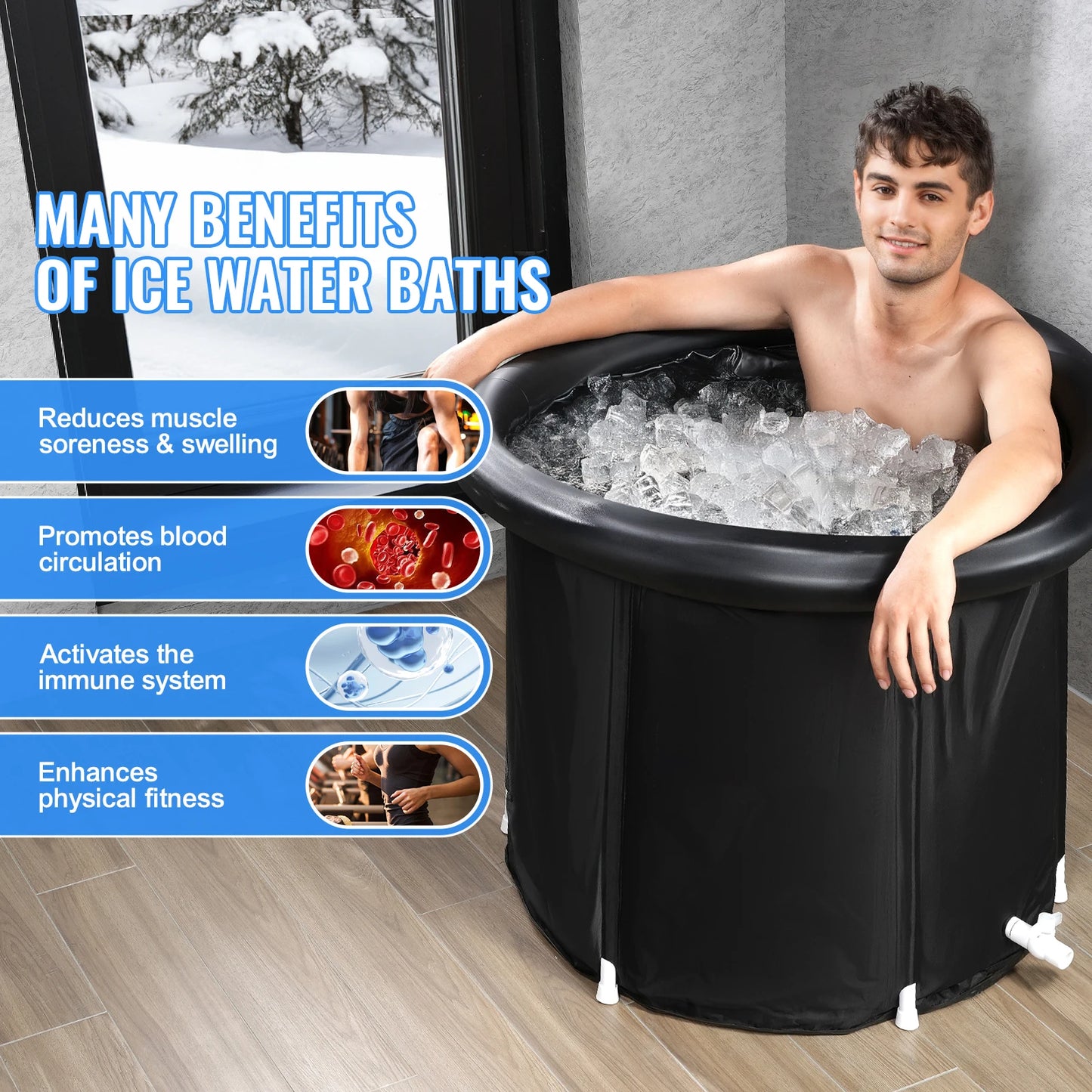 Portable Ice Bath Tub – Cold Plunge Pool for Athletes & Recovery