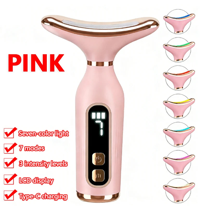 7-Color LED Face & Neck Massager – Firm, Lift & Brighten