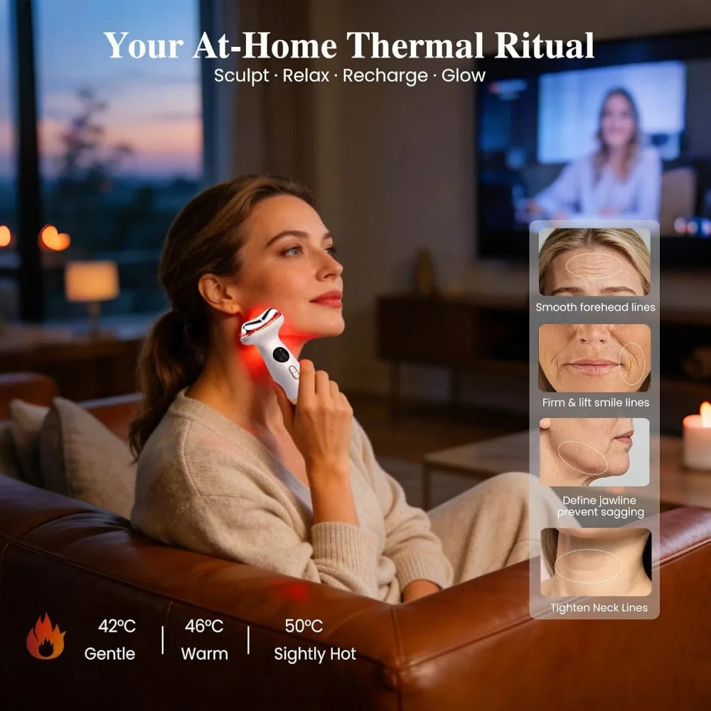 Hot & Cold Cryotherapy Gua Sha Massager – 7-Color Red Light Sculpting Tool