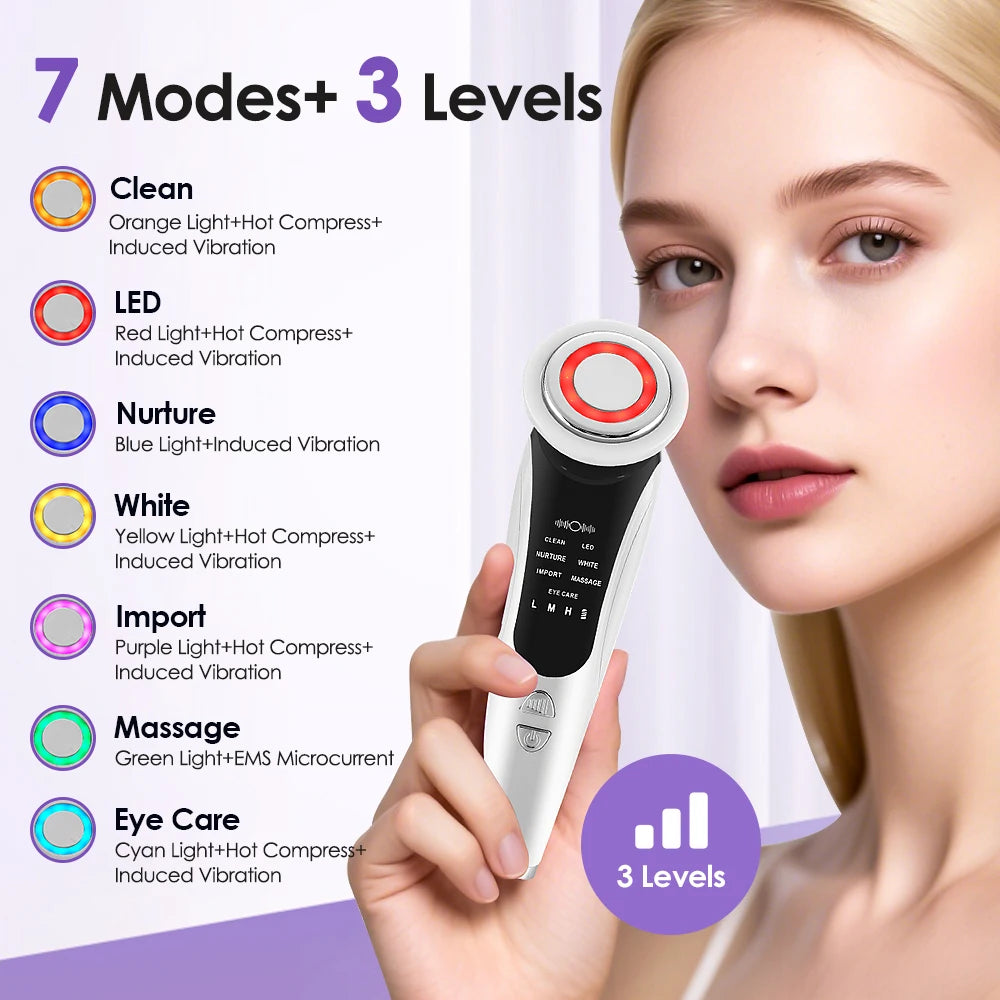 7-in-1 EMS Facial Beauty Massager – Lift, Tone & Glow